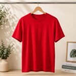 Classic Red Round Neck Cotton T-Shirt – Unisex Half Sleeve Casual Wear Tee